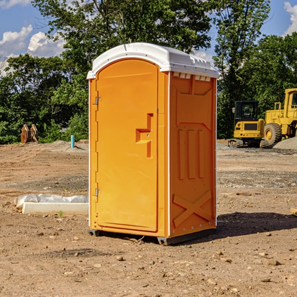 can i customize the exterior of the portable toilets with my event logo or branding in New Denmark